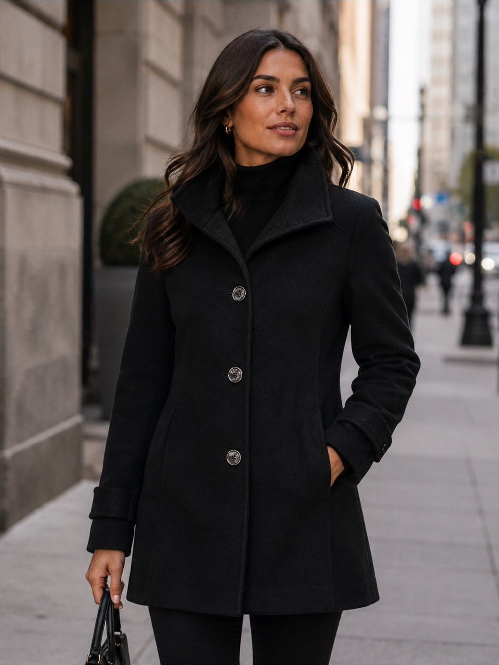 Lauren Ralph Lauren Black Label Women's Hooded A-Line Wool Walker Coat Sz XXL
